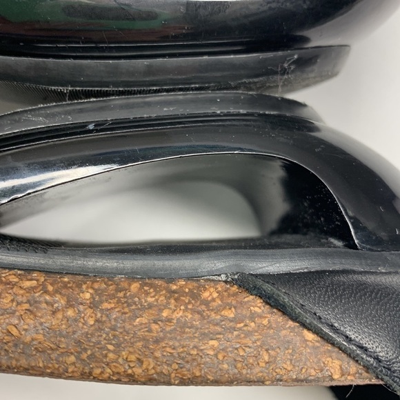 Vince Camuto Lora Leather Ankle Strap Sculpted Heel Sandals Size 10 Black - Picture 9 of 14